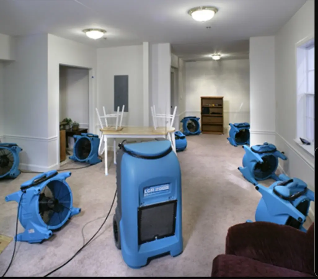 Air movers and dehumidifier setup for Water Extraction & Removal in Statesville